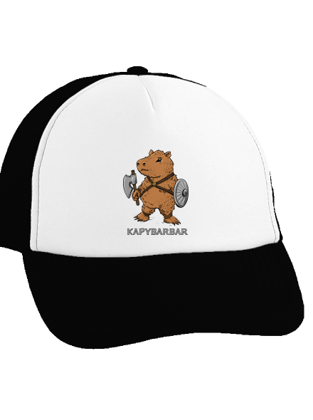 Kapybarbar kšiltovka truckerka Black cap