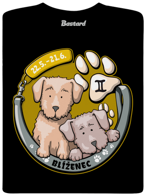 Psí horoskop: Blíženci dětské tričko Black