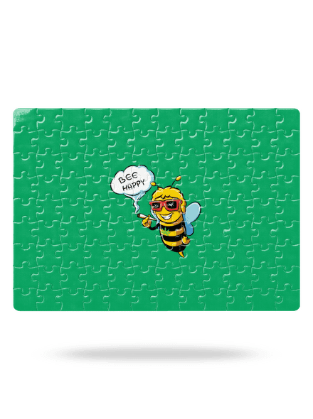 Bee happy puzzle White