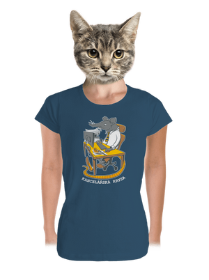 Kancelářská krysa dámské tričko premium Petrol Blue