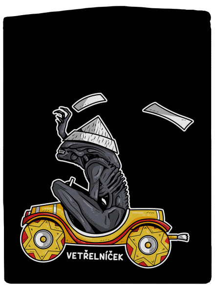 Vetřelníček pánská mikina na zip Black