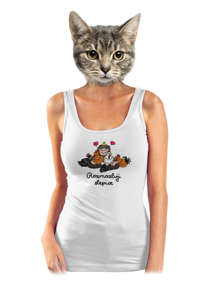 Rozmazluji slepice dámské tílko klasické White