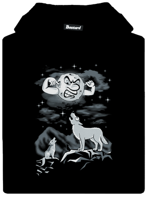 Vlčí árie dětská mikina klokanka Black