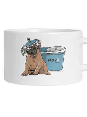 Mops hrnek makronka White