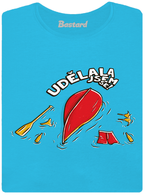 Udělal jsem se dámské tričko s lemem Blue Atol