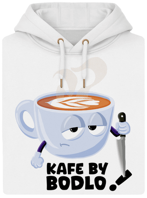 Kafe by bodlo unisex mikina premium Snowwhite