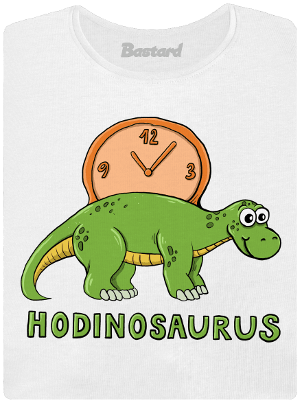 Hodinosaurus dámské tričko s lemem White