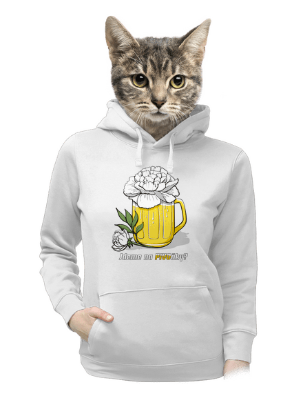 Pivoňky dámská mikina klokanka White
