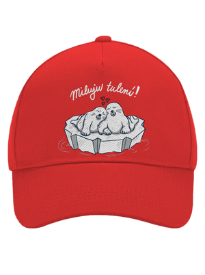 Miluju tulení kšiltovka baseballka Classic Red