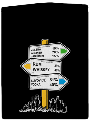 Rozcestník pánská mikina na zip Black