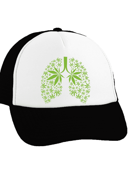 Ganja plíce kšiltovka truckerka Black cap