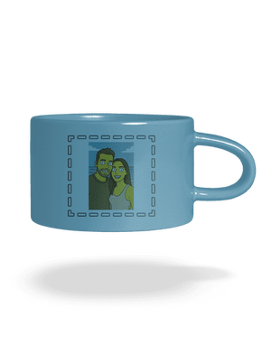 Simpsonovi z vlastní fotky hrnek makronka Blue Macaron