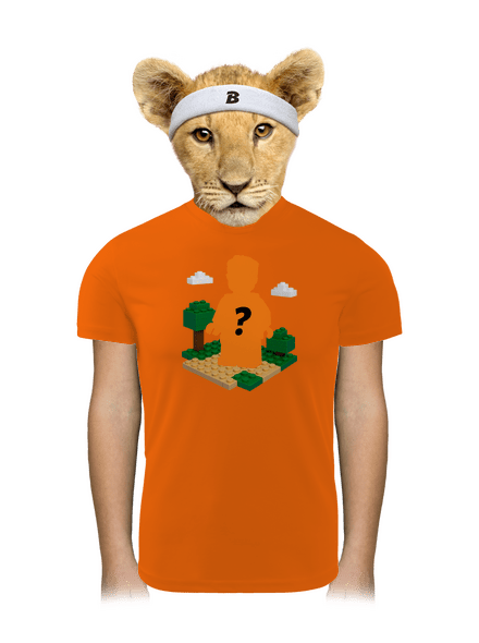 Lego postava z vlastní fotky dětské sportovní tričko Neon Orange
