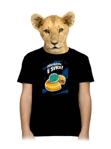 Přicházíme v sýru dětské tričko Black