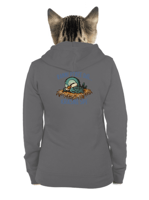 Ranní ptáče spí dámská mikina na zip Steel Gray