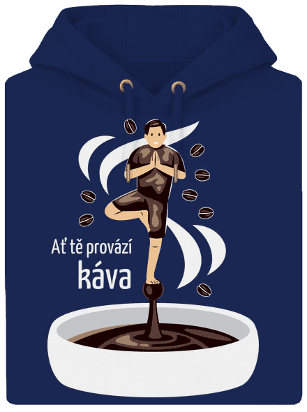 Káva provází unisex mikina premium Navy