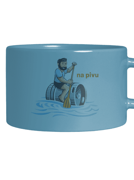 Ujíždím na pivu hrnek makronka Blue Macaron