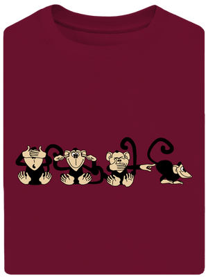 Opice unisex tričko oversized Garnet