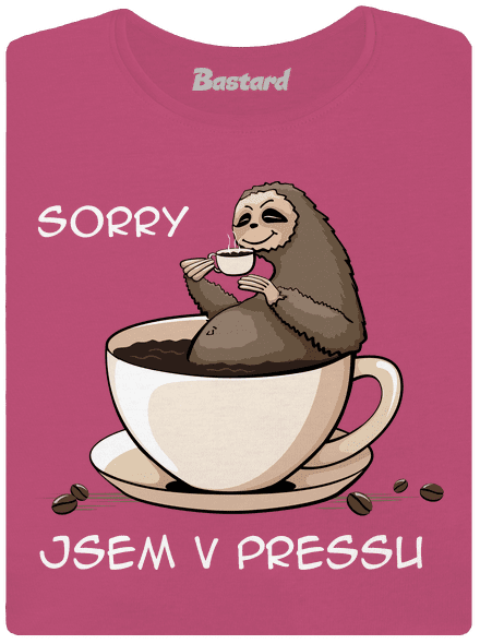 V pressu dámské tričko s lemem Magenta