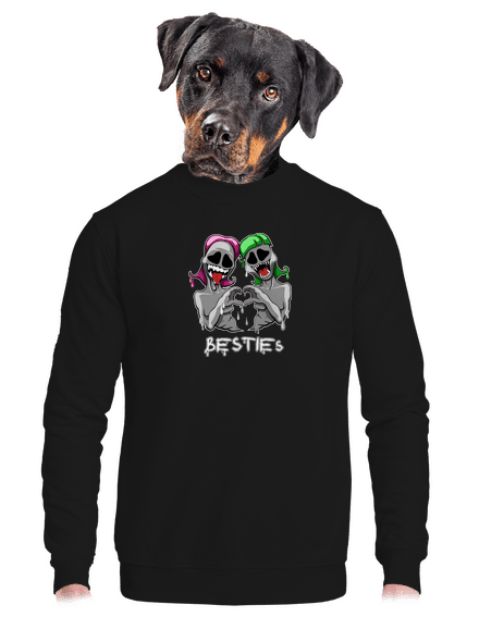Besties unisex mikina bez kapuce Black