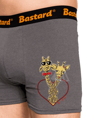 Žirafy ve svazku boxerky Gray Melange