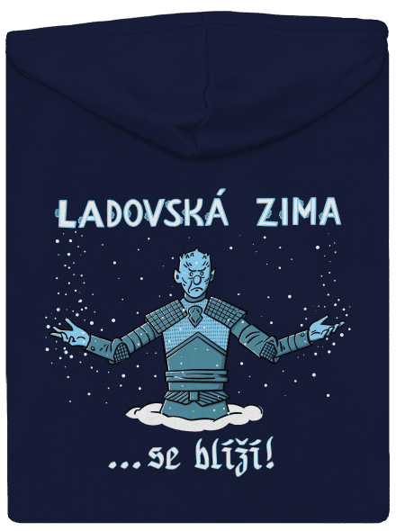 Ladovská zima se blíží pánská mikina na zip Navy