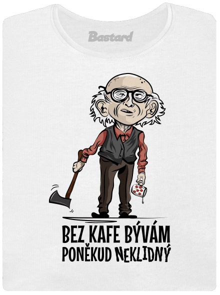 Neklidný bez kafe dámské tričko s lemem White