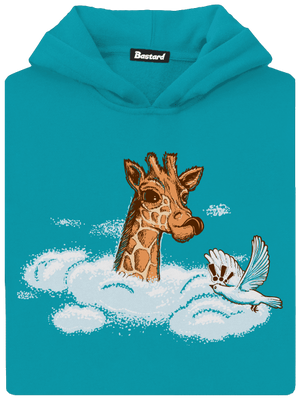 Žirafa v oblacích dětská mikina klokanka Hawaiian Blue