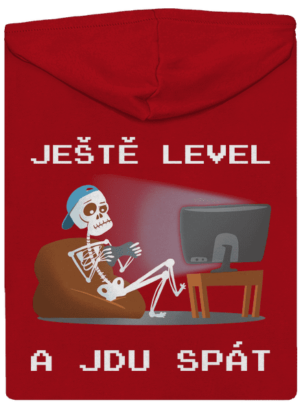 Ještě level pánská mikina na zip Red