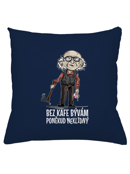 Neklidný bez kafe polštář Dark Navy
