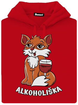 Vínová Alkoholiška pánská mikina klokanka Red
