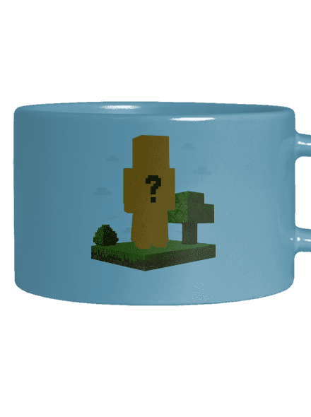 Minecraft z vlastní fotky hrnek makronka Blue Macaron