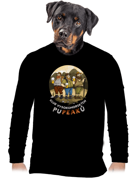 Klub pupeaků pánské dlouhý rukáv Black