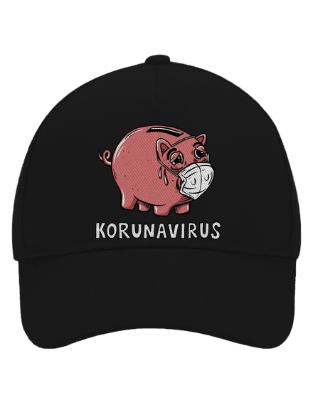 Korunavirus v kasičce kšiltovka baseballka Black