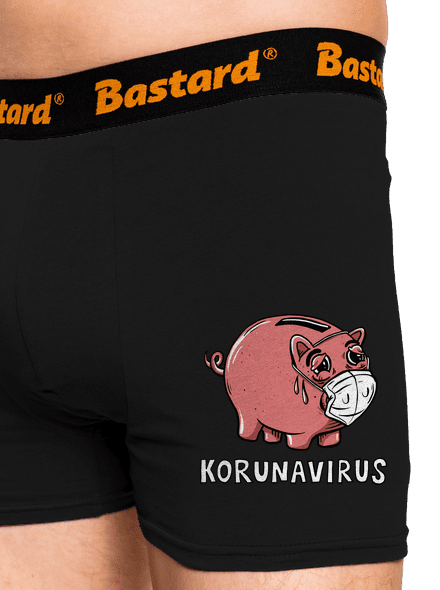 Korunavirus v kasičce boxerky Black