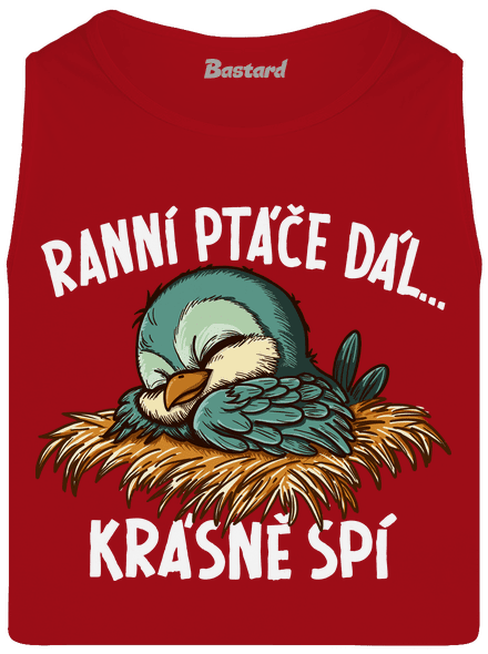 Ranní ptáče spí pánské tílko Red