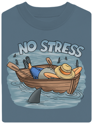No stress unisex mikina bez kapuce Nordic Blue