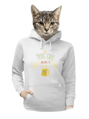 Tenhle týpek potřebuje pivo dámská mikina klokanka White