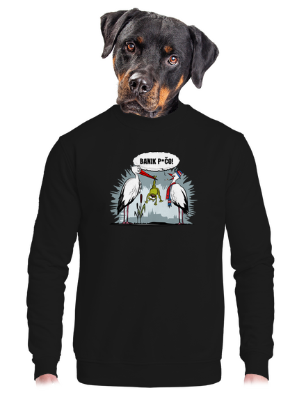 Banik p*čo! unisex mikina bez kapuce Black
