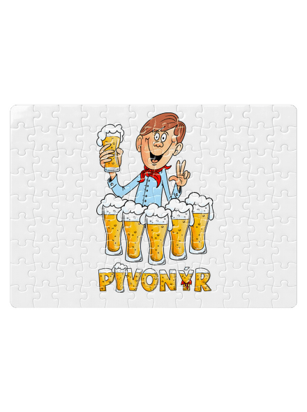 Pivonýr a pivonýrka puzzle White