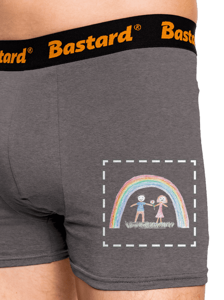 Dětské kresby - nahraj vlastní boxerky Gray Melange