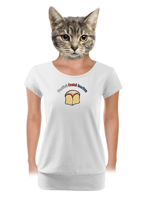 Poctivá buchta a klobása dámské tričko s lemem White
