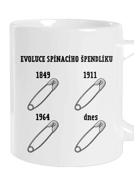 Evoluce spínacího špendlíku velký hrnek White