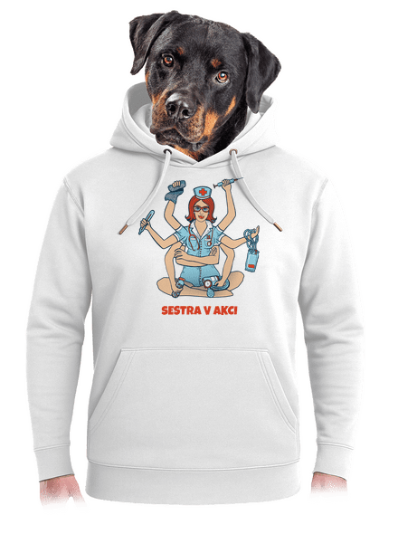 Sestra v akci unisex mikina premium Snowwhite
