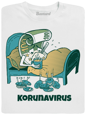 Korunavirus v posteli pánské tričko White