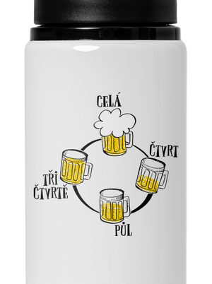 Pivní hodiny lahev na vodu White