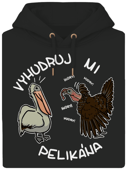 Vyhudruj mi pelikána unisex mikina premium Dark Black