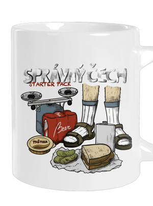 Správný Čech velký hrnek White