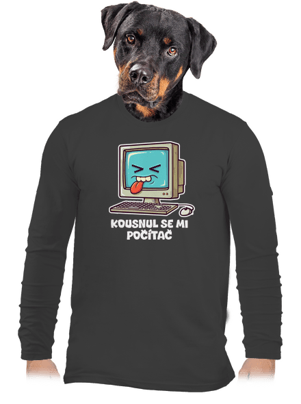 Kousnul se mi počítač pánské dlouhý rukáv Dark Grey