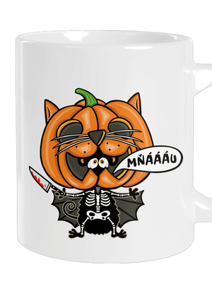 Halloweenská kočička velký hrnek White
